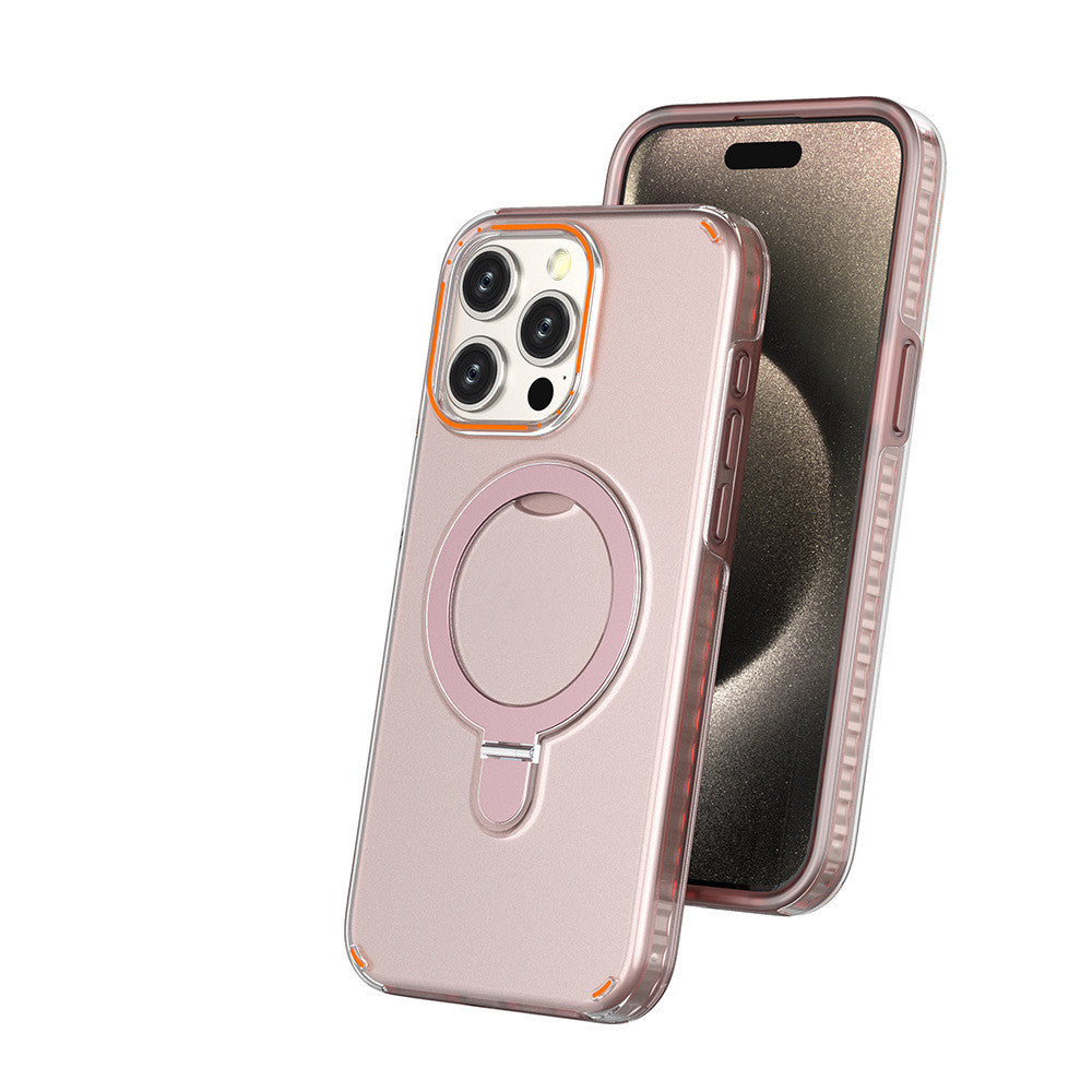 New Colorful Magnetic Bracket Phone Case With Holder Stand Cover For Magesafe Magnetic Transparent Wireless Charge Case For Phone Buy Center