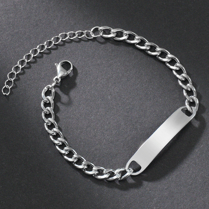 Buy Center Prestige-Stylish Stainless Steel Laser Engraving Bracelet Silver 1Style