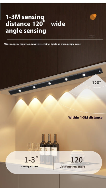 New Smart Cat's Eye Infrared Sensor Lamp Wine Cabinet Hallway Atmosphere Rechargeable Hill Corrugated Cabinet