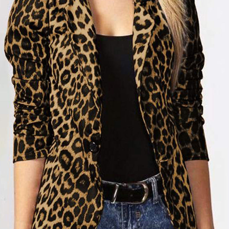 Leopard Print Temperament Commute Thin Small Suit Buy Center