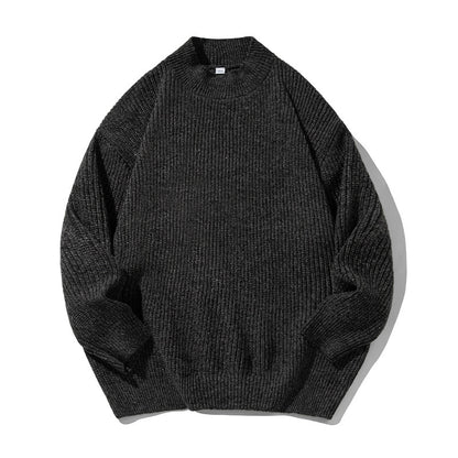 Retro Thick Needle Mock Neck Sweater Autumn And Winter Texture Texture Hemp Dot Jacquard Thickened Buy Center