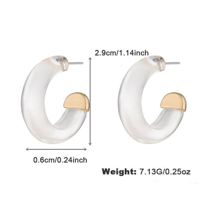 Alloy Spot Drill Transparent Resin Earrings For Women Buy Center