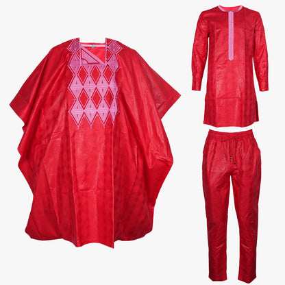 Men's Embroidered Figured Cloth Full Craft Fragrant Three-piece Set Buy Center