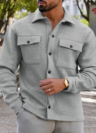 Men's Lapel Single Breasted Solid Color Jacket