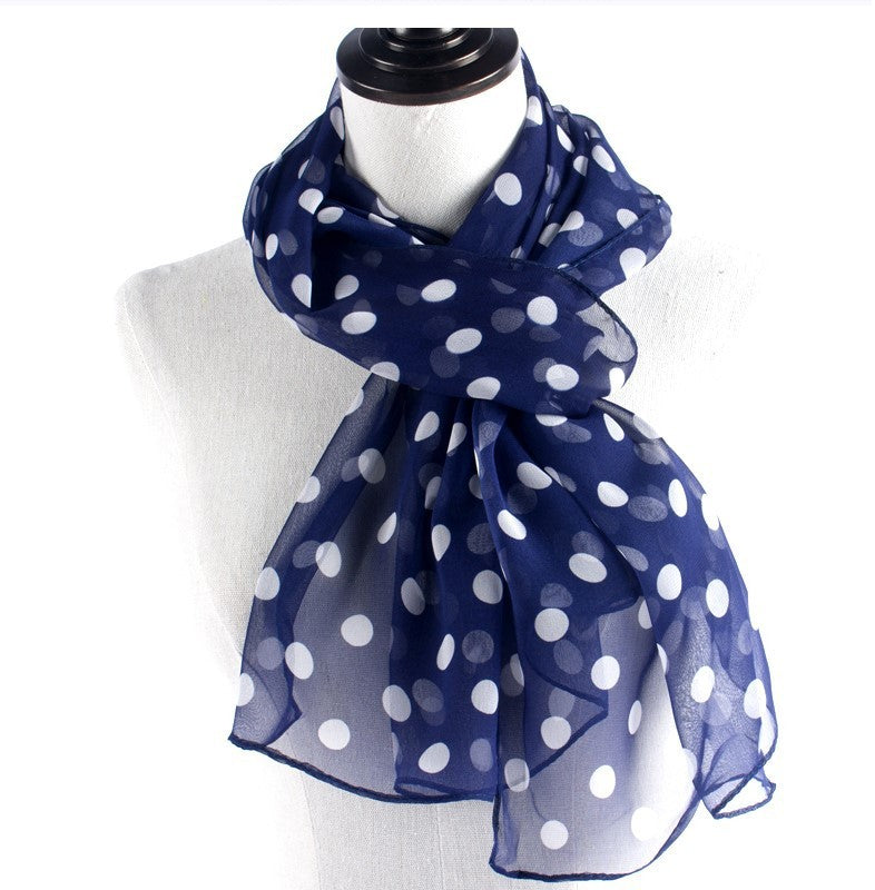 Polka Dot Scarf Bright Red Scarf Polka Dot Thin Chiffon Sunscreen Shawl Buy Center