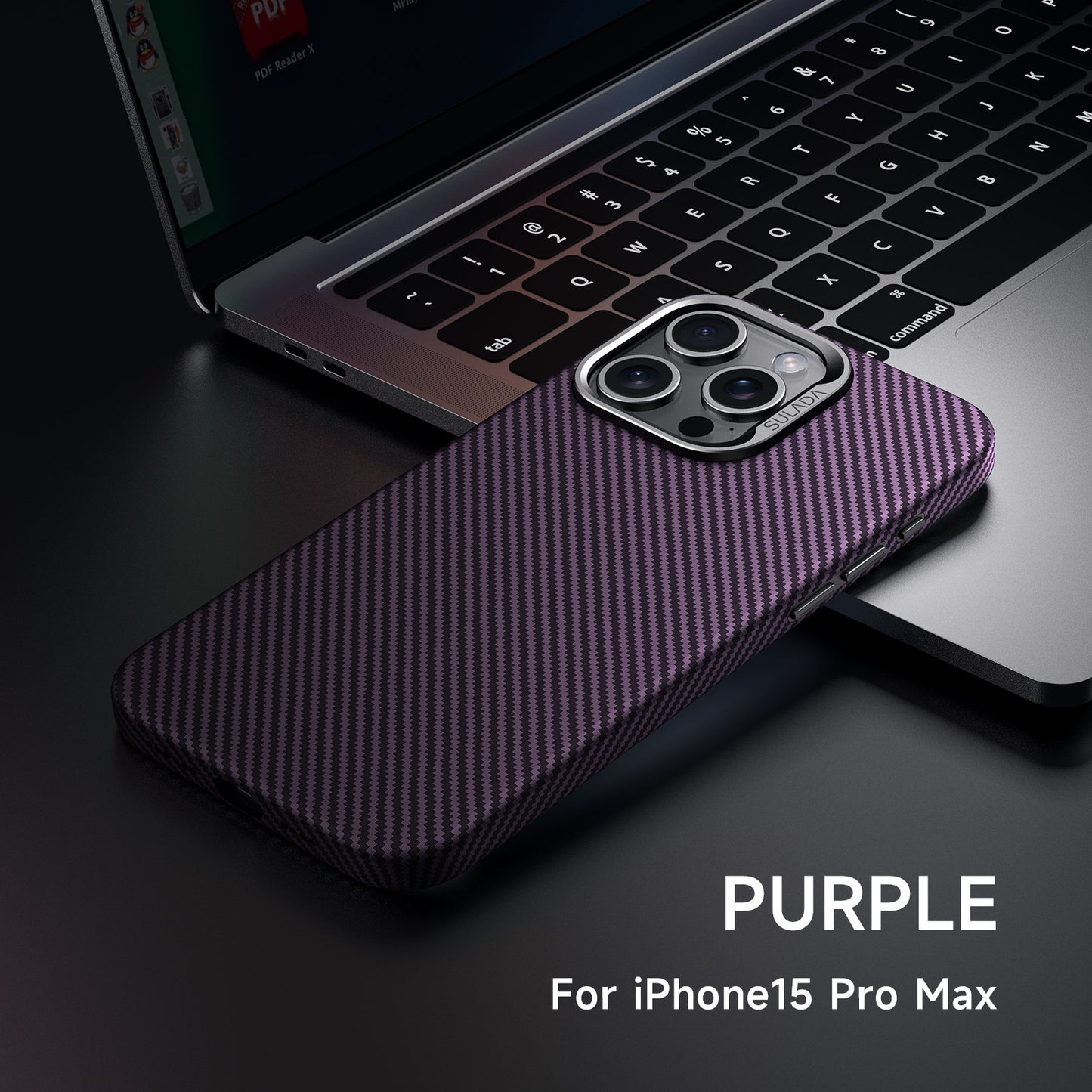 Fresh on the Scene at Buy Center: Carbon Fiber Pattern Magnetic Mobile Phone Gentleman Applicable Protective Cover Dark Purple