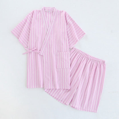 Washed Cotton Thin Striped Pajamas Buy Center