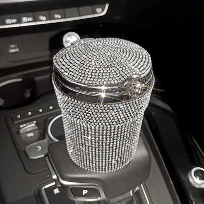 Hot New Arrivals at Buy Center: Creative Covered Diamond Inlaid Car Ashtray White Diamond Style