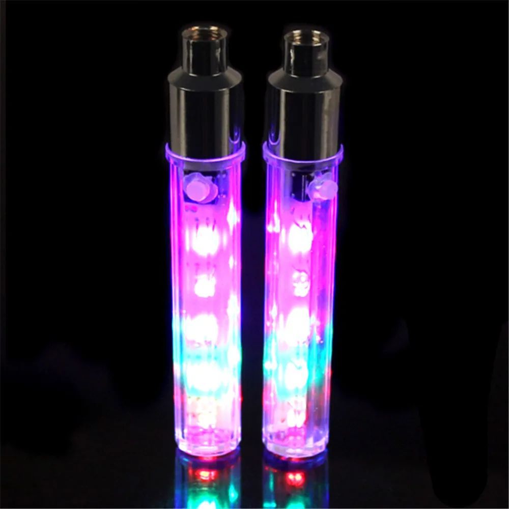 Bike Wheel Lights Car Tire Valve Stems Caps Bicycle Motorcycle Waterproof Tyre Spoke Gleam Light Cool Reflector Accessories For Men Women Kids 2Pcs