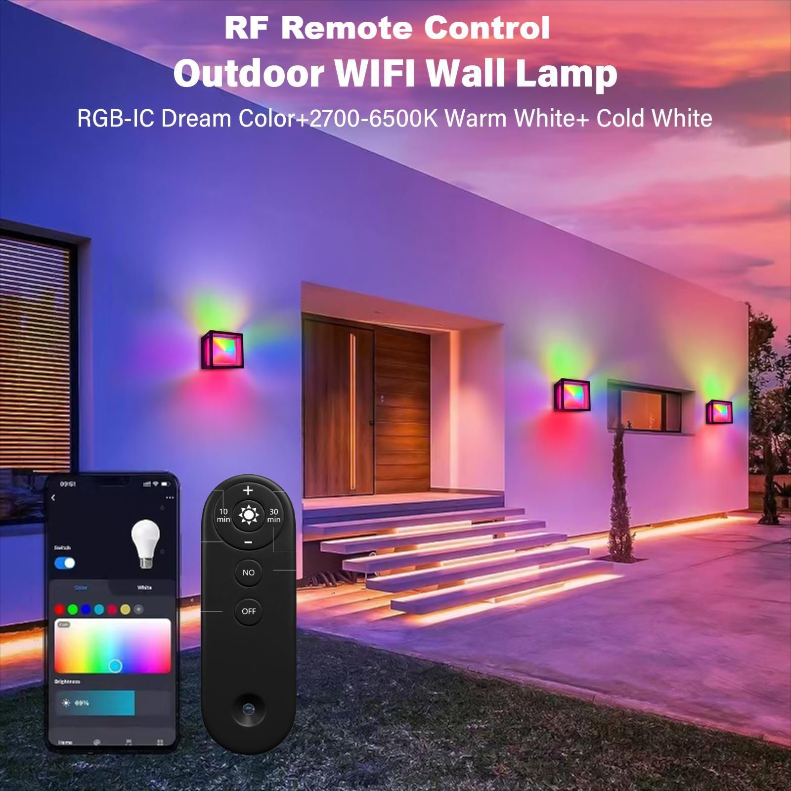 Newly Released at Buy Center: Outdoor Waterproof Wall Lamp Graffiti WiFi Magic Color Remote Control Voice Control