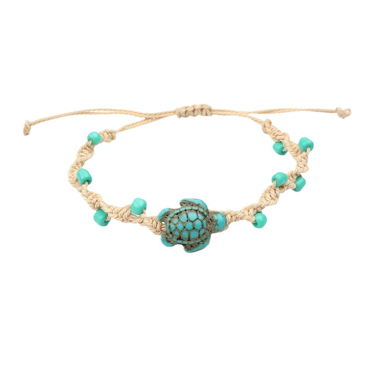 Buy Center Handpicked- Beach Vacation Style Turquoise Turtle Adjustable Bracelet