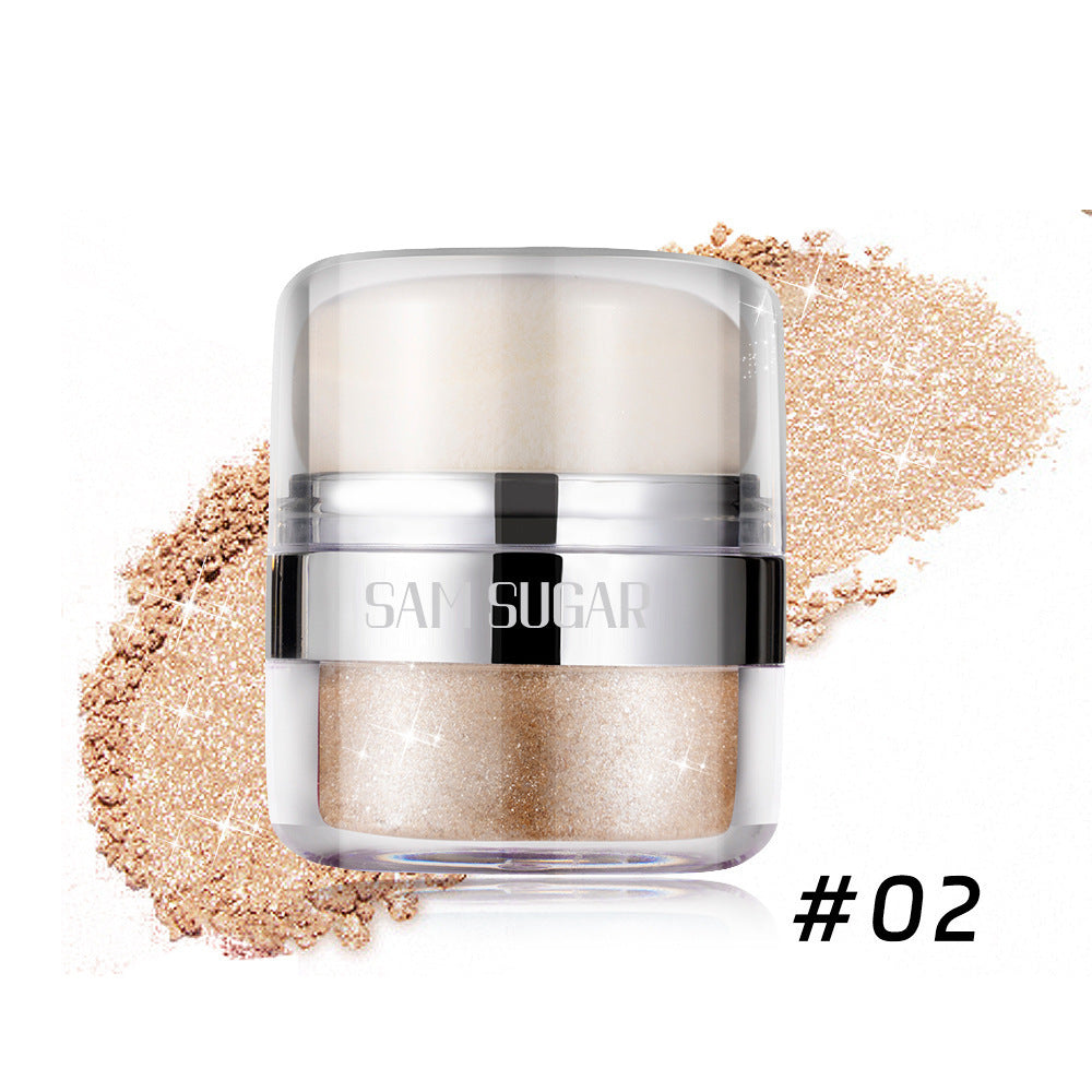 Buy Center Handpicked- SAM SUGAR Air Cushion Highlight Glitter Powder Multifunctional Three-dimensional Repair Brightening Shimmer Eyeshadow Body Pat Powder 5ml 02 Color