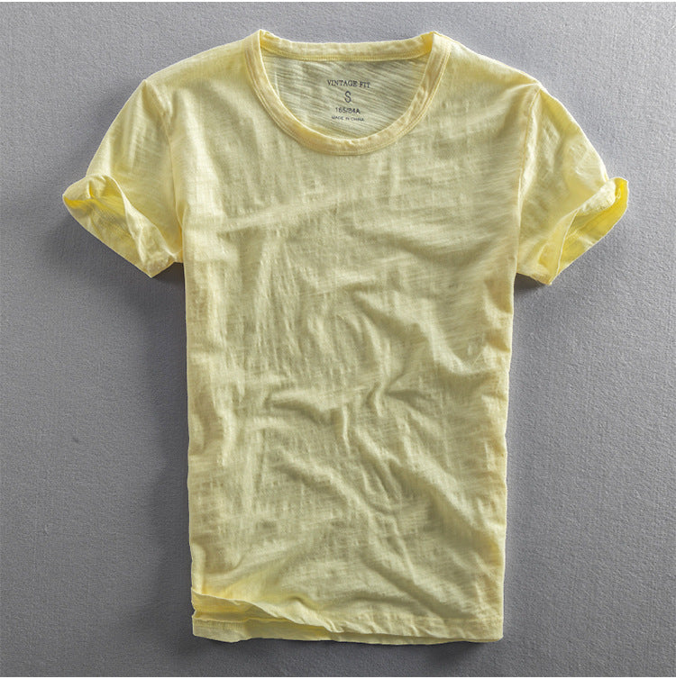 Fresh on the Scene at Buy Center: Men's Casual Thin Breathable Washed Cotton Short Sleeve