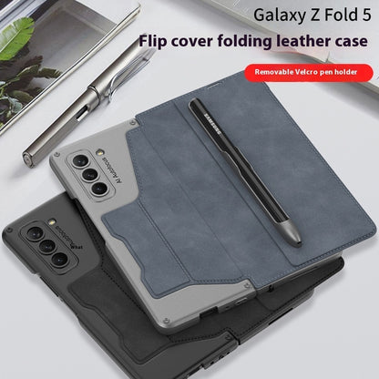 Applicable ZFold5 Phone Case Foldable Screen Armor Flip Leather Case Buy Center