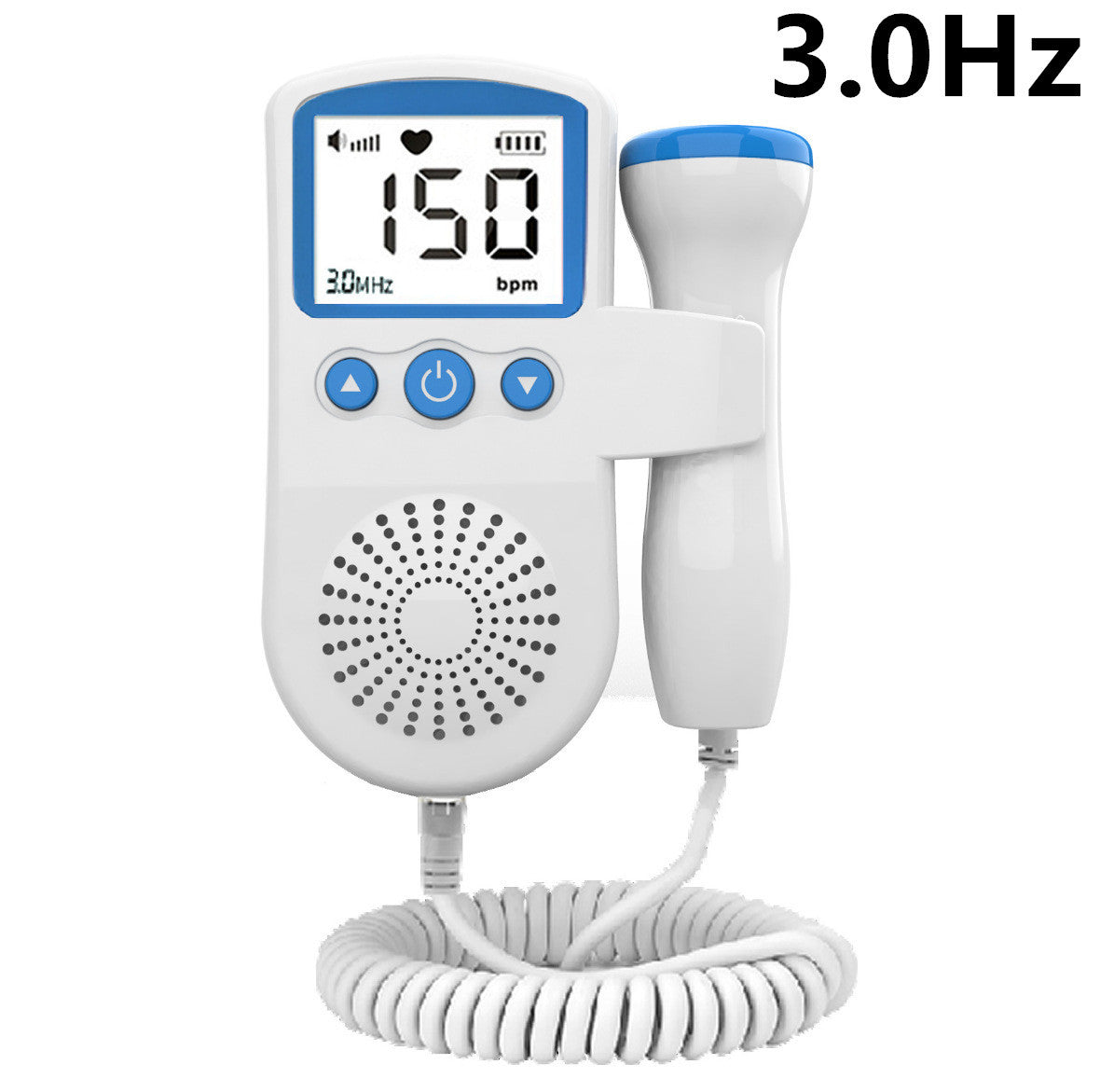 Fetal Heart Rate Monitor Home Pregnancy Baby Fetal Sound Heart Rate Detector Blue 3.0Hz