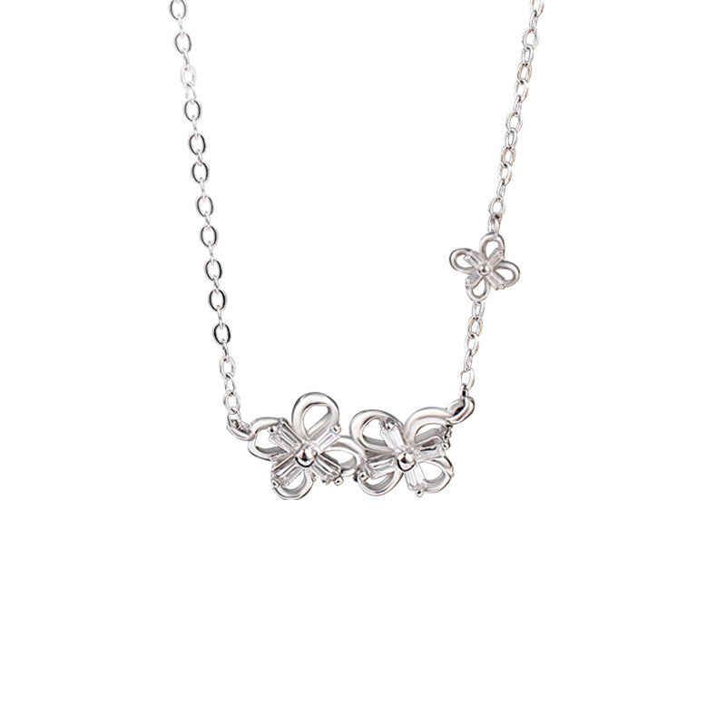 Buy Center Hot Pick-Women's Sterling Silver Petal Clover Necklace