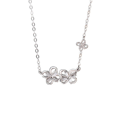 Buy Center Hot Pick-Women's Sterling Silver Petal Clover Necklace