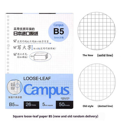 Buy Center Hot Pick-Loose Spiral Notebook Shell Pastel Cookie Soft Light Refill B5 Plaid Impression A5 B550page Grid