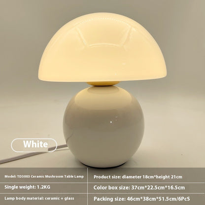 Nordic Cream Ceramic Mushroom Table Lamp Decoration Buy Center