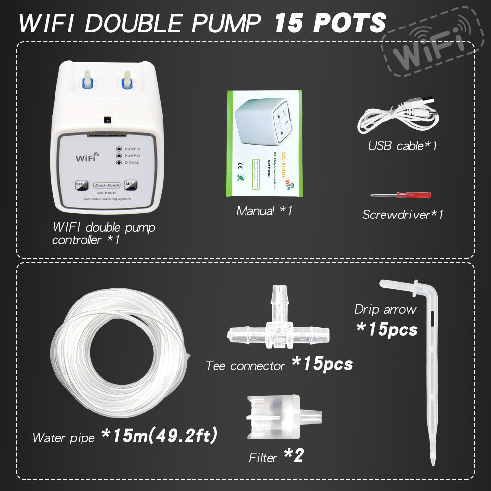 Newly Released at Buy Center: Automatic Watering Device Smart WIFI Drip Irrigation Mobile Phone Remote Control WIFI Smart Double Pump 15 Pots