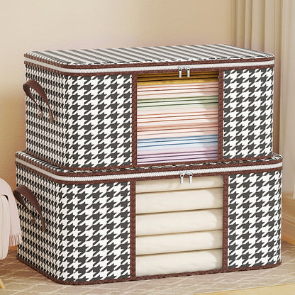 Houndstooth Visual Buggy Bag Clothing Quilt Storage Box | Women's Clothing3 | Buy Center