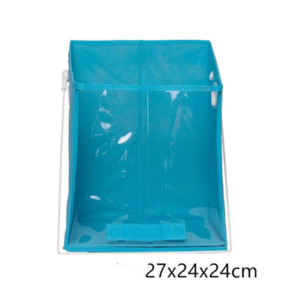 Newly Released at Buy Center: Folding Detachable Padded Folding Storage Basket Dirty Clothes Hamper Blue small