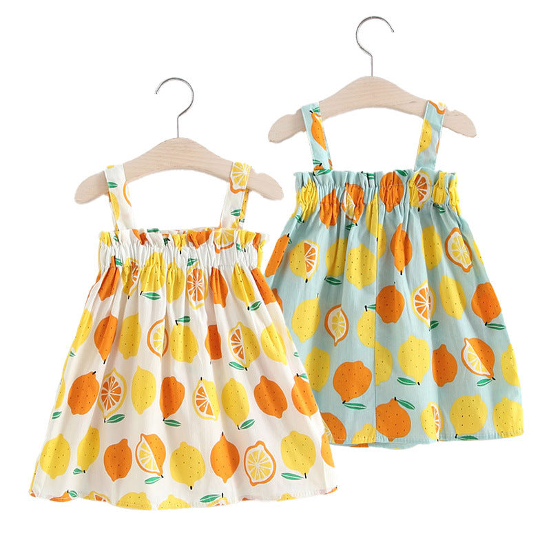 Newly Released at Buy Center: Women's Cotton Lemon Suspender Princess Dress