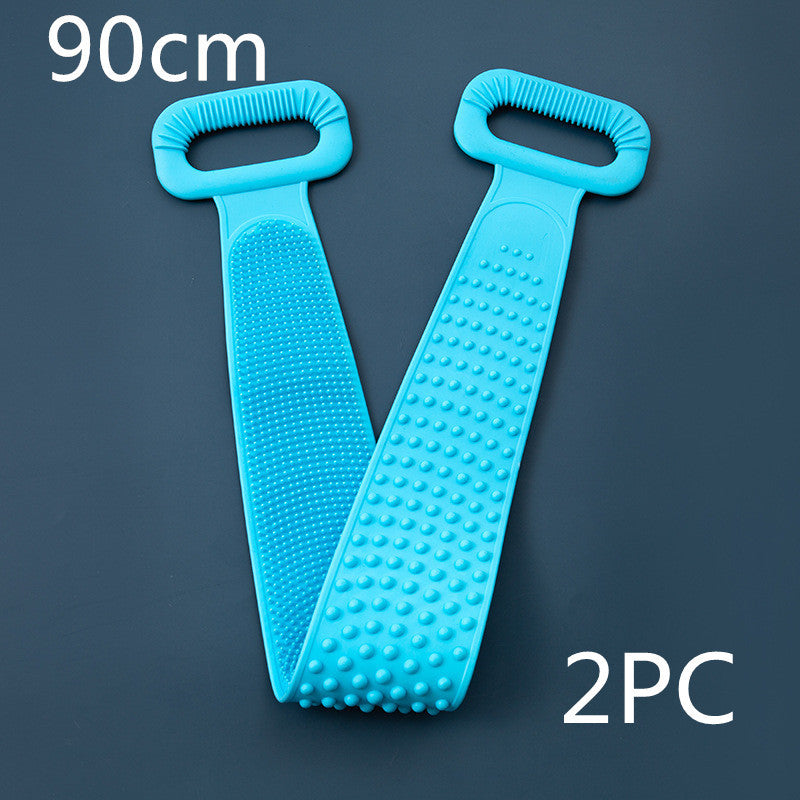 Hot New Items at Buy Center: Bath Towel Silicone Rubbing Back Towel 2PC Blue90cm