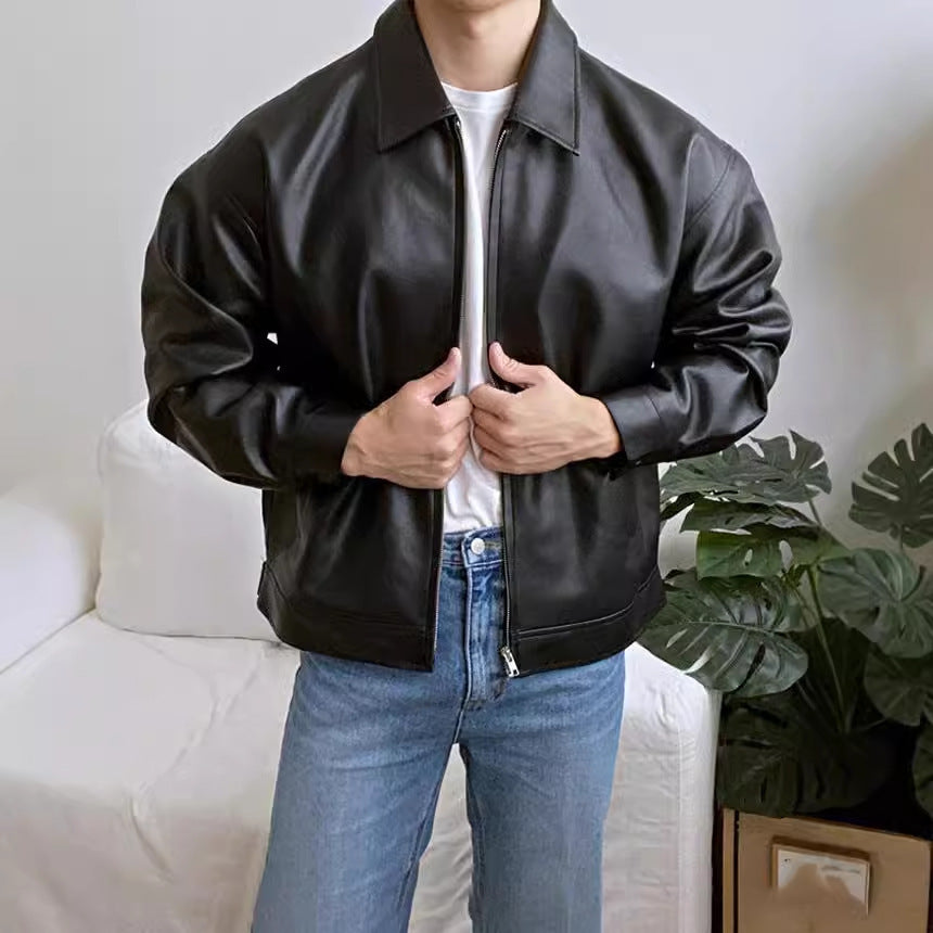 Leather Casual Baseball Uniform Motorcycle Jacket Buy Center