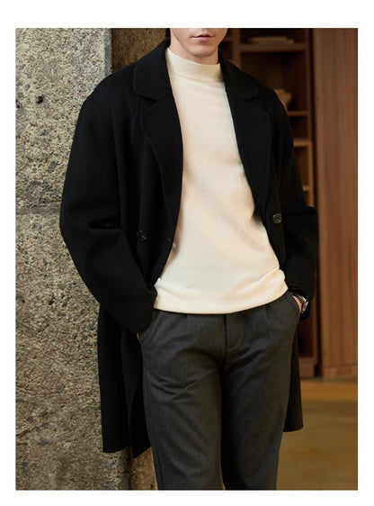 Double-sided Woolen Coat Men's Mid-length Woolen Thick Coat Buy Center