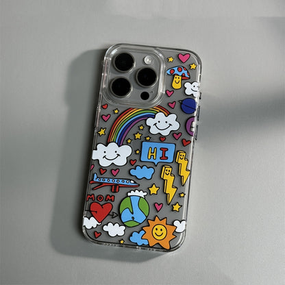 Just Arrived at Buy Center: Cartoon Transparent 15promax Phone Case Soft Shell Anti Drop Rainbow