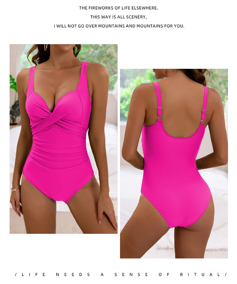 Fresh Arrivals at Buy Center: European And American Push Up Hard Bag One-piece Swimsuit