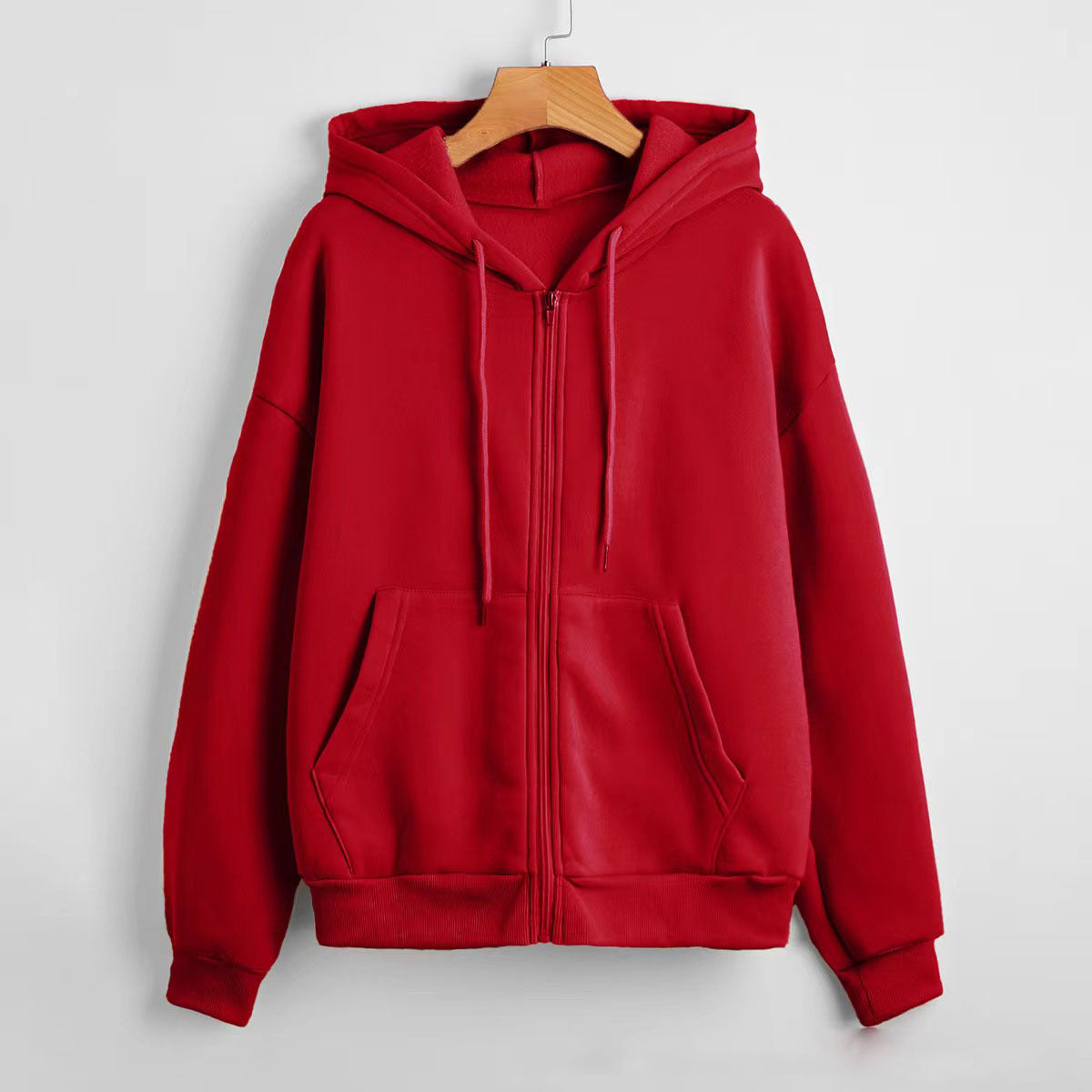 Fresh on the Scene at Buy Center: Men's And Women's Sparkling Style Zipper Cardigan Hoodie Plus Size 09 Bright Red