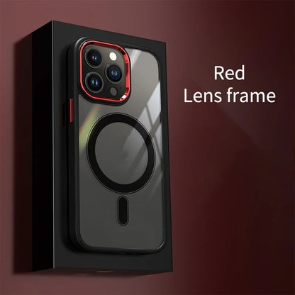 Fresh on the Scene at Buy Center: Magnetic Suction Shell Metal Lens Frame Drop-resistant Red Frame