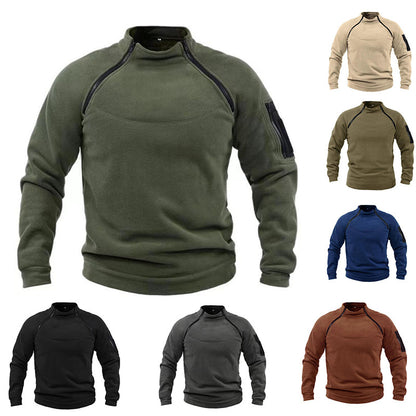 Stand Collar Men's Sweater Warm And Loose Solid Color Clothing | Men's Clothing2 | Buy Center