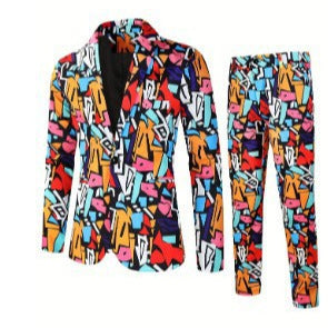 Newly Released at Buy Center: Men's Digital Printing Leisure Suit Outfit Top Pants