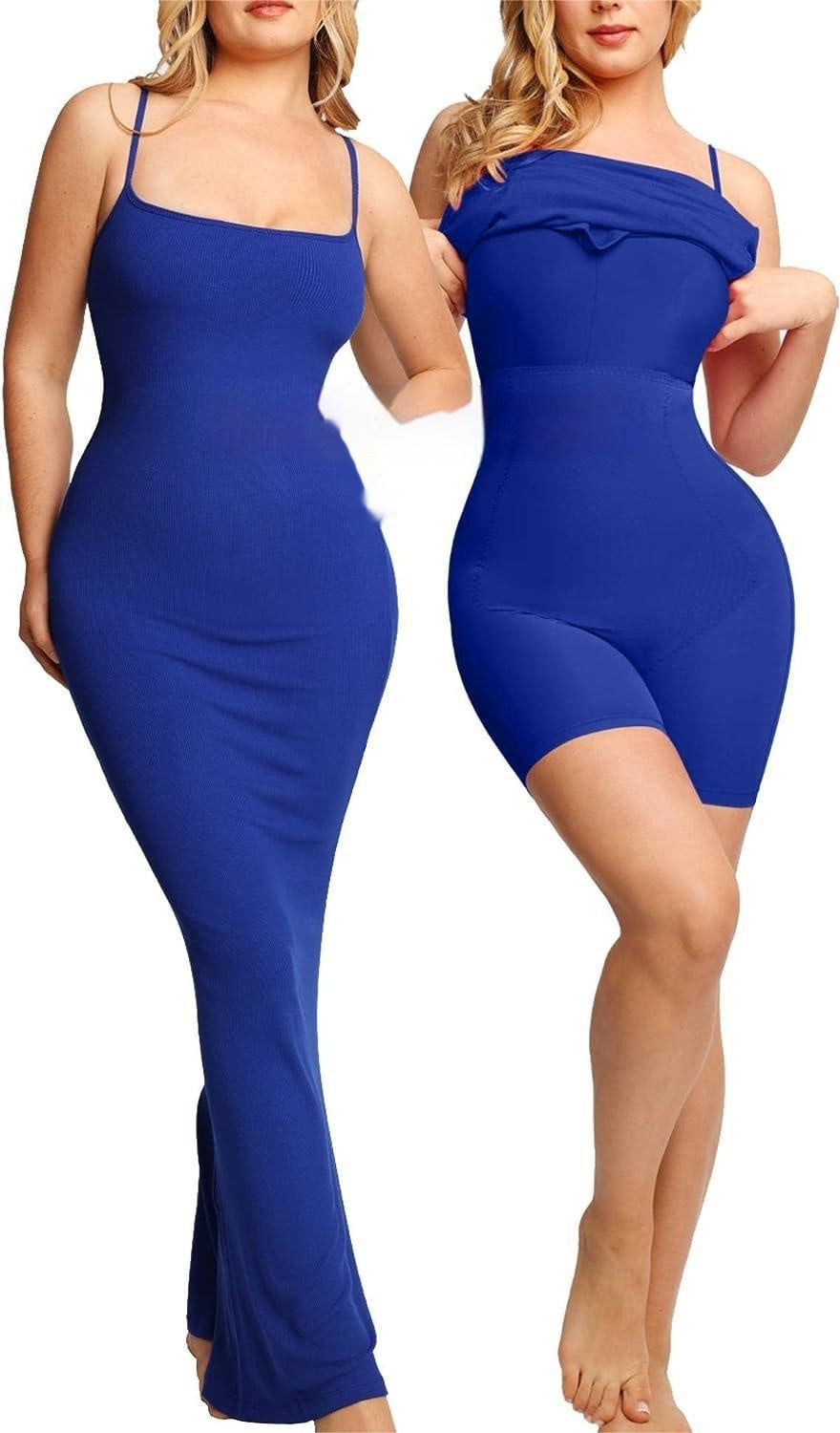 Women's Shapewear Dress Jumpsuit Tummy Tuck Lift Corset Open Crotch Suspender Tight Long Skirt Chest Pad Bodysuit Dress Buy Center