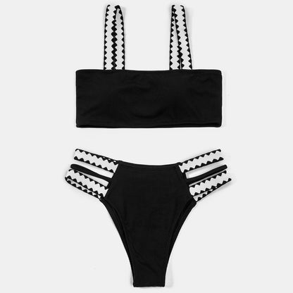 Fresh Arrivals at Buy Center: Fashion Hollowed-out Split Swimsuit For Women Black