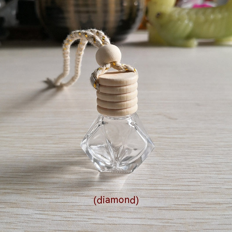 Fresh Arrivals at Buy Center: Car Empty Perfume Bottle Rearview Mirror Pendant Car Glass Bottle Empty Diamond Colorful Ropes