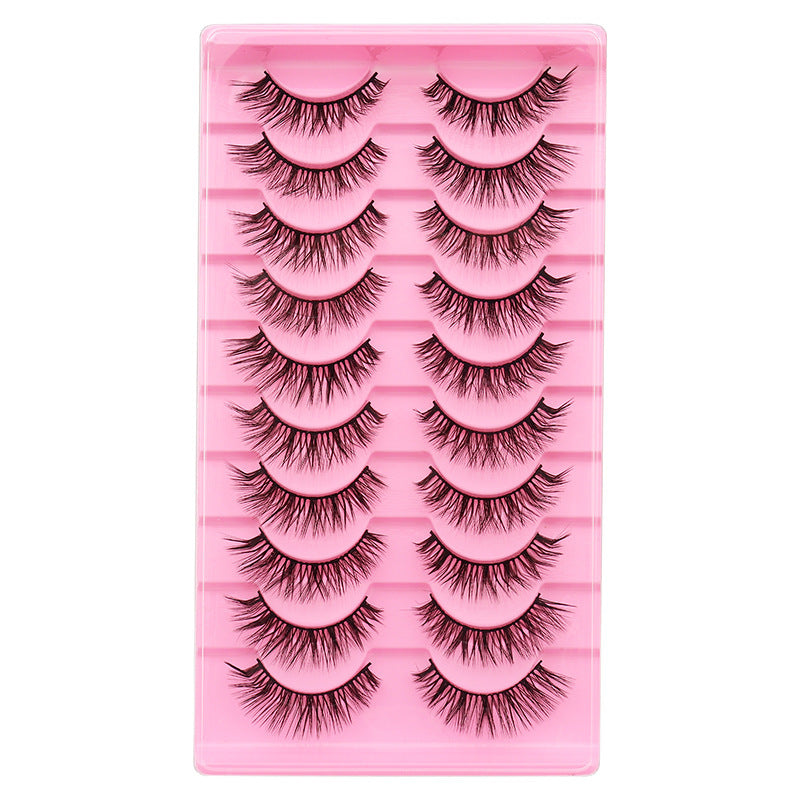 10 Pairs Of False Eyelashes With Natural And Thick Curl