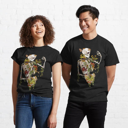 Just Arrived at Buy Center: Skull And Plant Pattern Printed Personalized Women's Casual All-match T-shirt