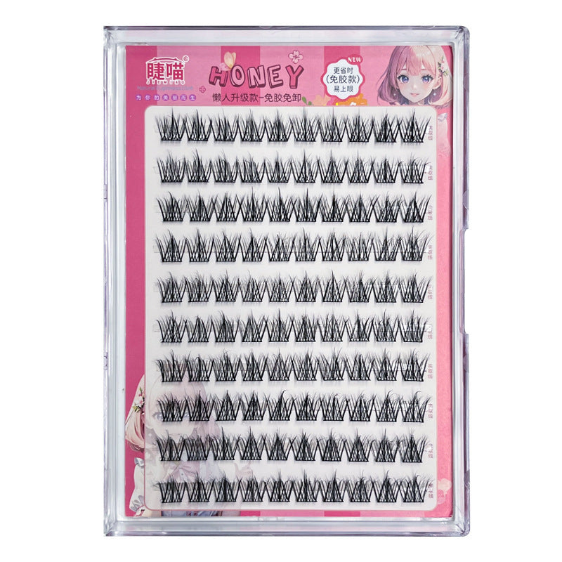 5D Baby Curved Mink Fur Glue-free Self-adhesive False Eyelashes Messy Mom Girl Style