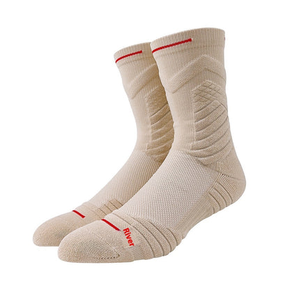 Chaussettes de sport blanches montantes au genou pour basket-ball Bullfight