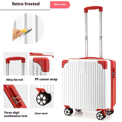 Fresh Arrivals at Buy Center: 18-inch Trolley Case Printed Pattern Luggage Small Children Suitcase Boarding Bag Suitcase White And Red 18 Inches