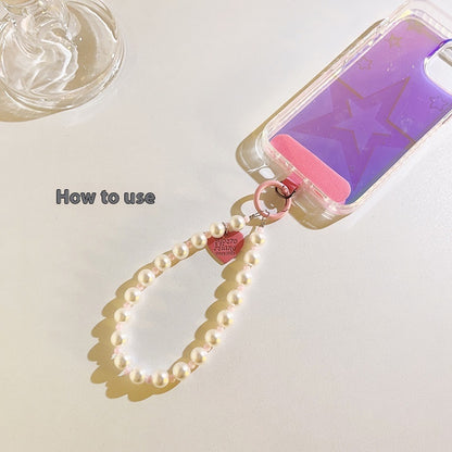 Newly Released at Buy Center: Love Hanging Pearl Crossbody Chain Wristband Wrist Strap Universal Mobile Phone Lanyard