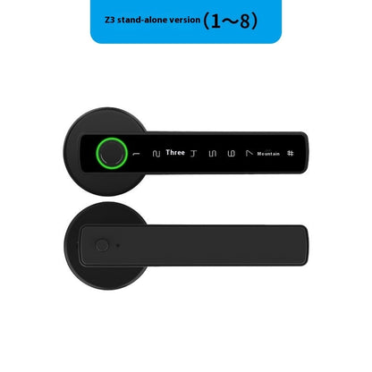 New Single Handle Indoor Wooden Door Hand Spherical Card Smart Door Lock Single Version Black