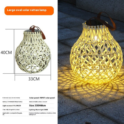 Fresh Arrivals at Buy Center: Outdoor Solar Lantern Lights Waterproof High Brightness Hanging Imitation Bamboo Weaving Hollowed Table Lamp Decoration Style 4