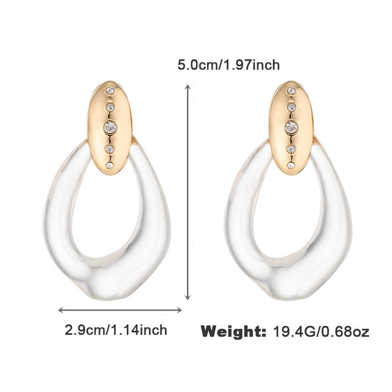 Alloy Spot Drill Transparent Resin Earrings For Women Buy Center