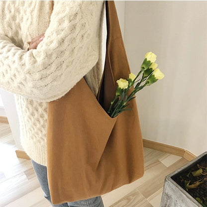 Newly Arrived at Buy Center: Slouchy Single Shoulder Crossbody Canvas Bag Retro Simplicity Yellow brown M zipper