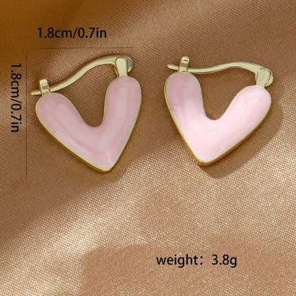 Buy Center Prestige-French Style Minimalist Heart-shaped Drop Glazed Earrings With Women's High-end Feel, Light Luxury, Niche Earrings, New Popular Peach Heart Earrings